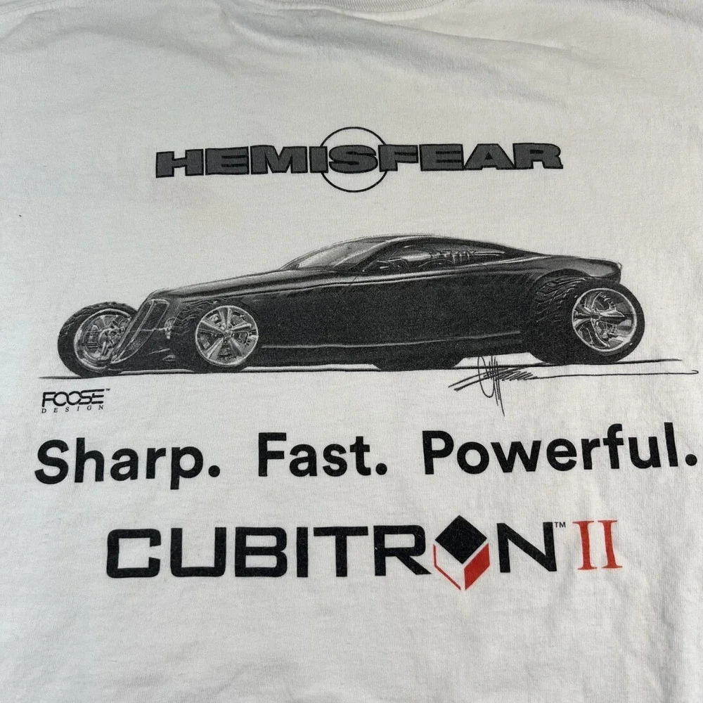 3M Foose Hemisfear Shirt Mens XL White Cubitron II Car Graphic Tee Promo